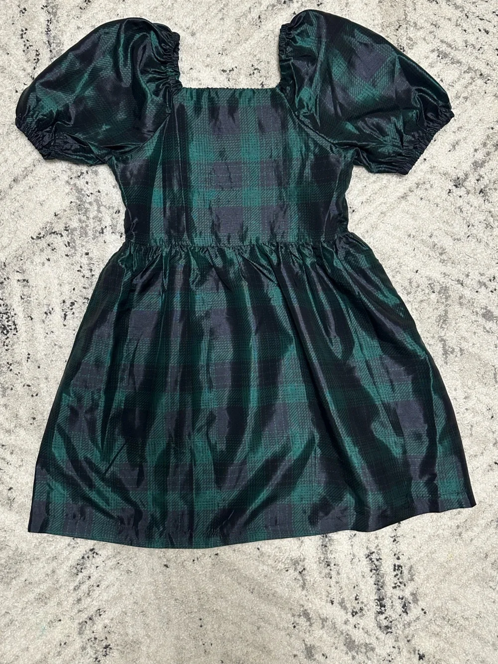 Copper Key Square Neck Puff Sleeve Taffeta Dress Size XL